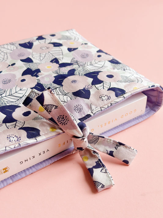 Floral Quilted Book Sleeve – Korean Cotton Book Protector