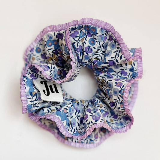 Jumbo Purple Floral Scrunchies
