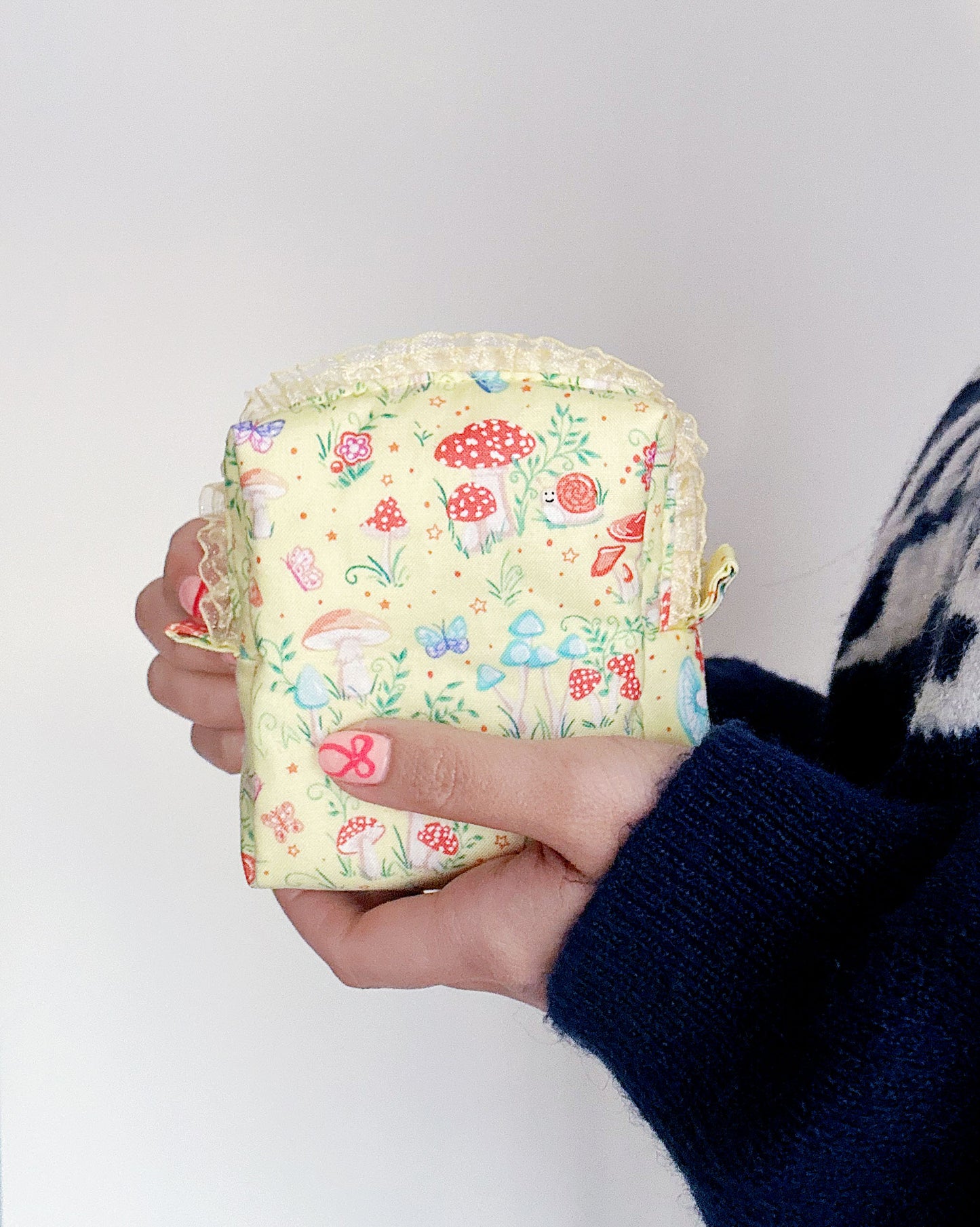 Fairy Tale Mushroom Zipper Pouch – Quilted Mini Bag