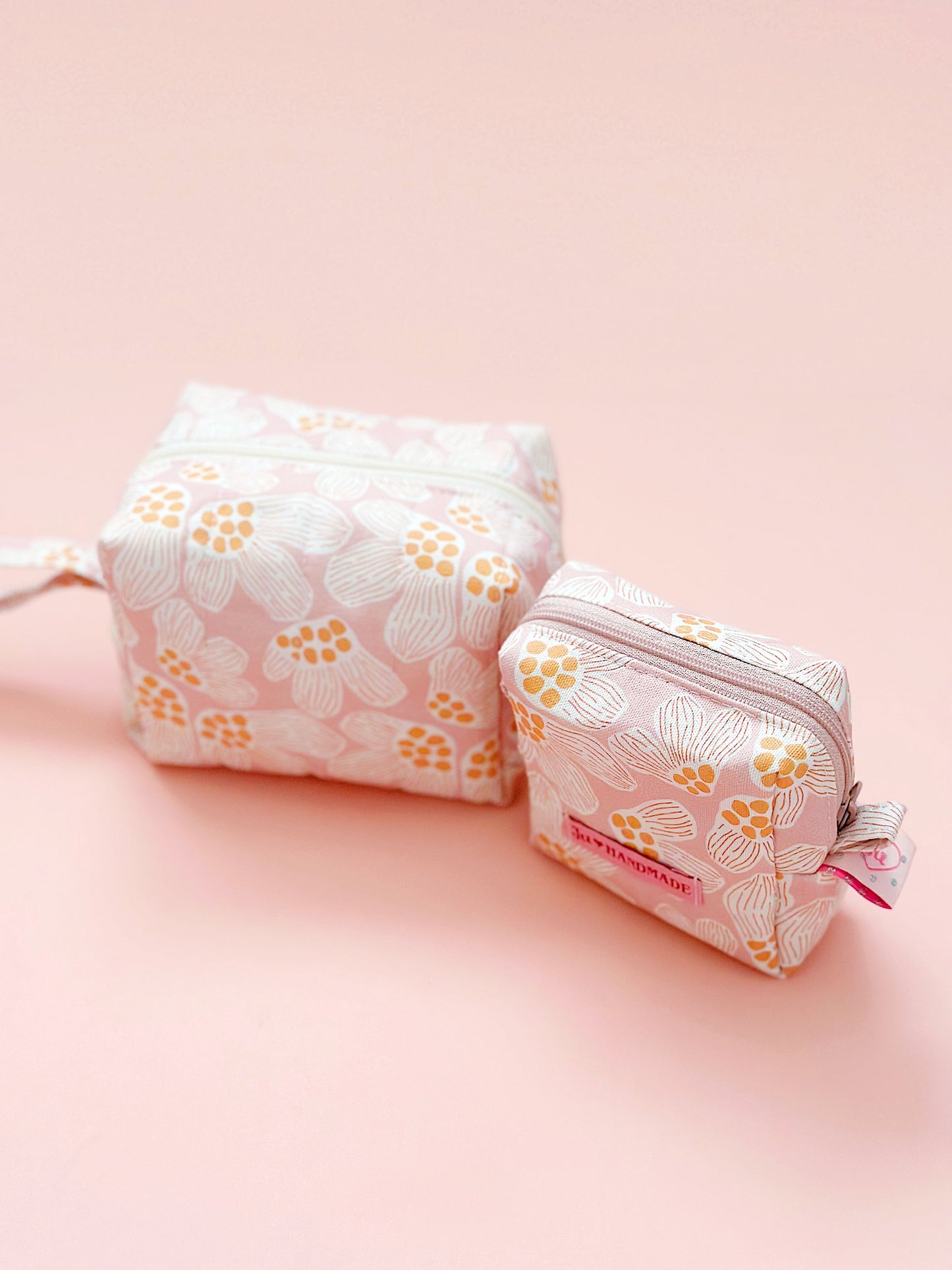 Soft Floral Small Zipper Pouch | Korean Cotton Fabric | YKK Zipper