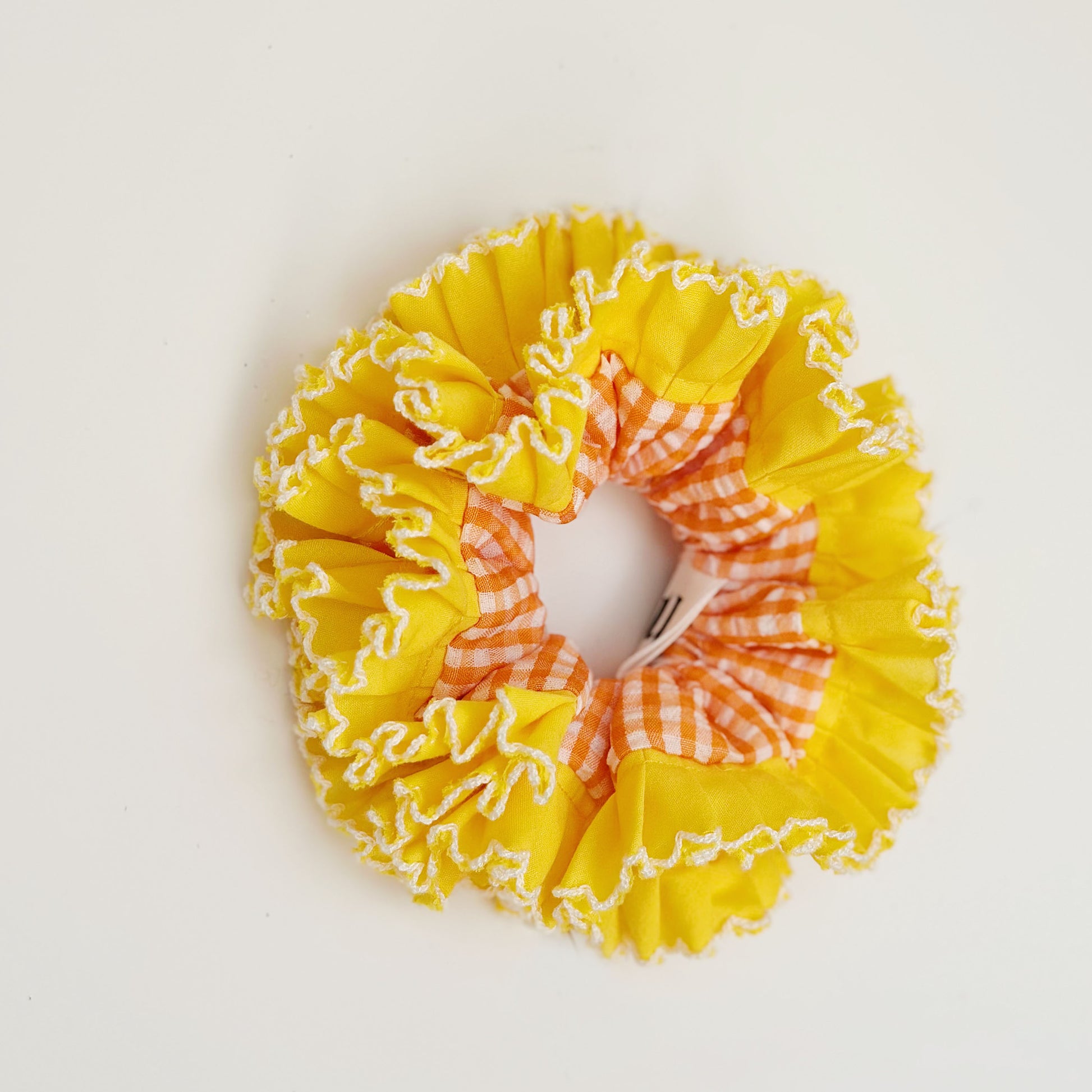 Statement Yellow Gingham Scrunchies
