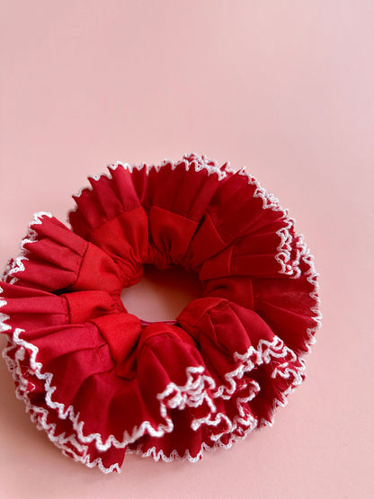 Valentine's Special : Oversized Red Ruffled Scrunchie