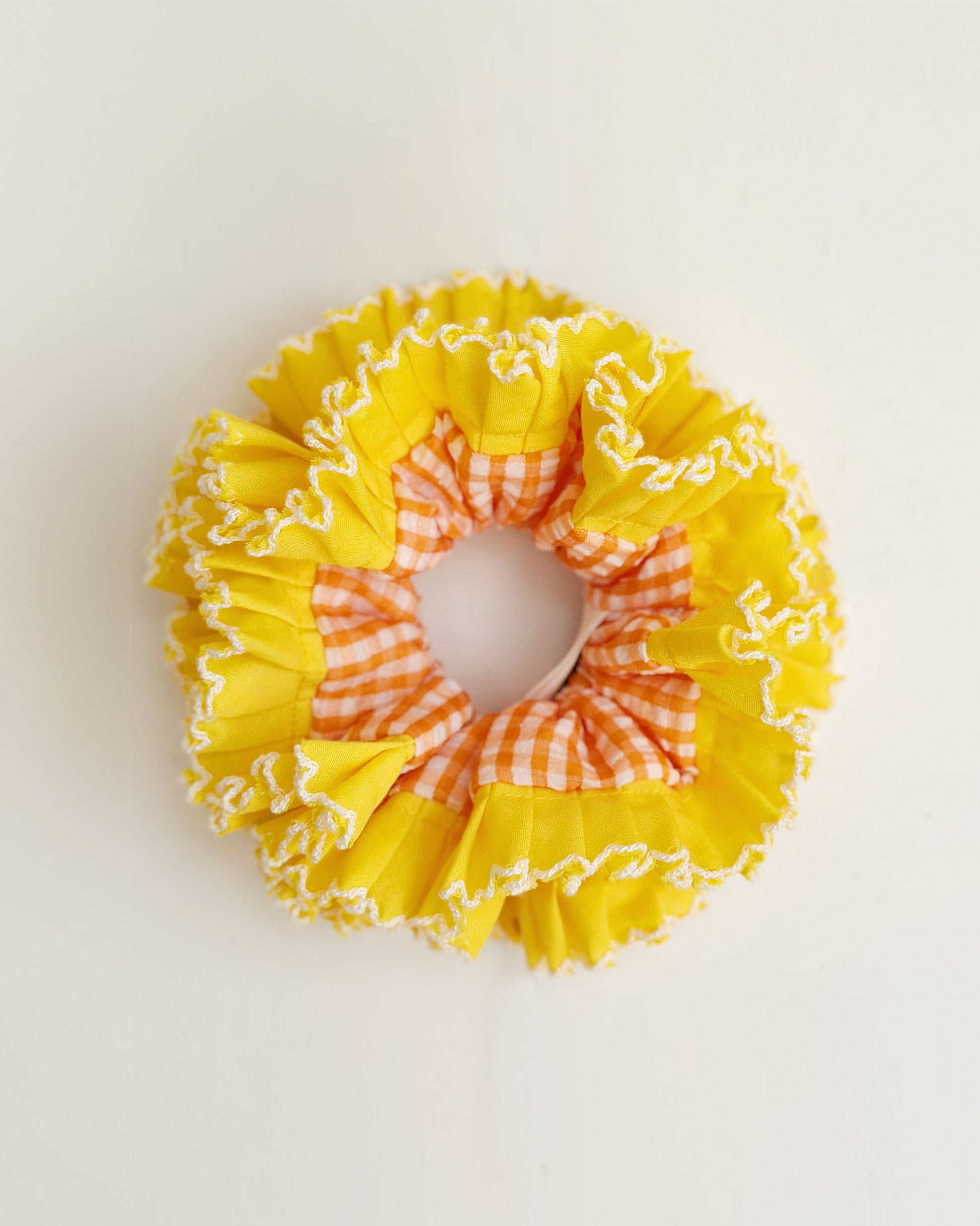 Statement Yellow Gingham Scrunchies