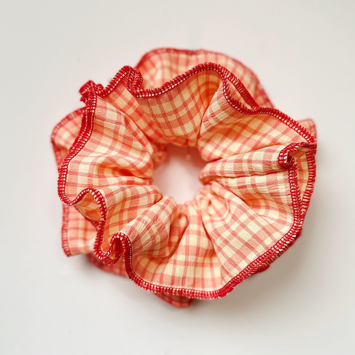 Jumbo 4 layers Orange Gingham Scrunchies