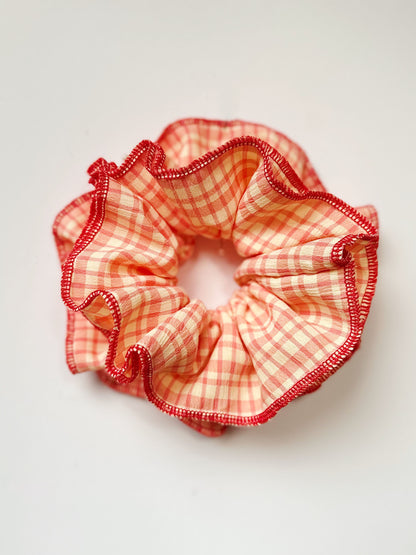 Statement Orange Gingham 4 Layers Scrunchie