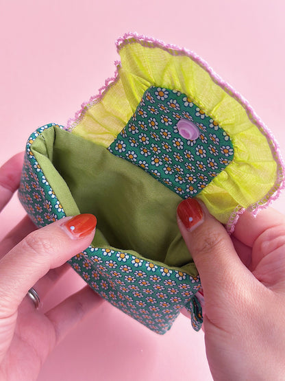 Liberty Collection | Floral Card Holder Pouch | Handmade Padded Snap pouch