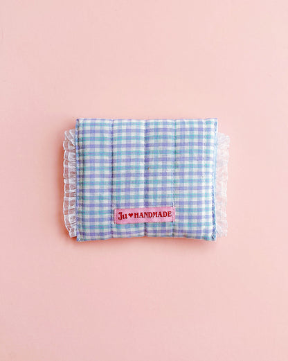 Handmade Lace Coin Purse | Pastel Gingham Snap Pouch