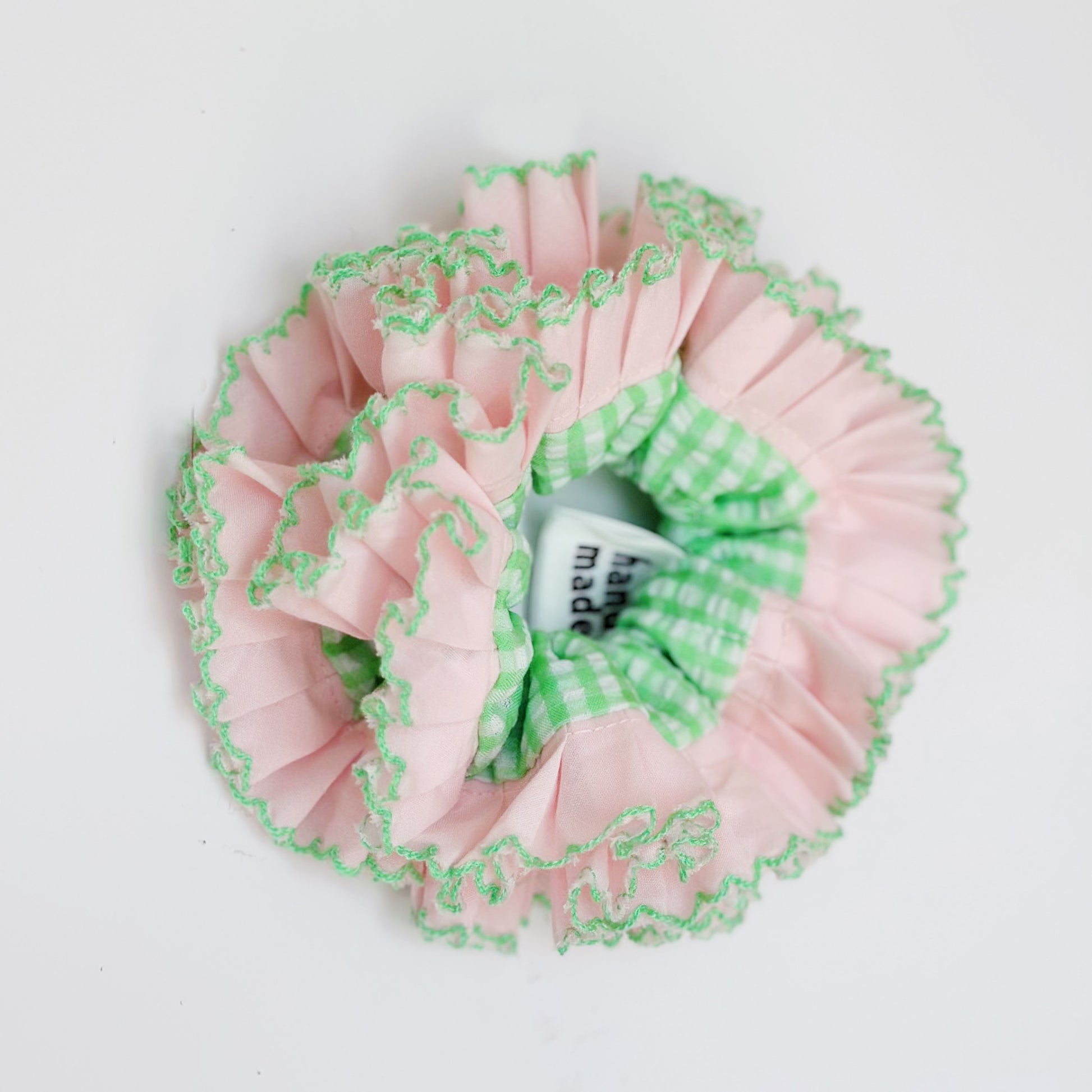 Statement Green Gingham Scrunchies