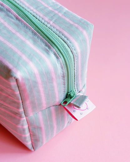 Pastel Striped Camera Pouch｜Handmade Make Up Pouch | Cute bag for Camera