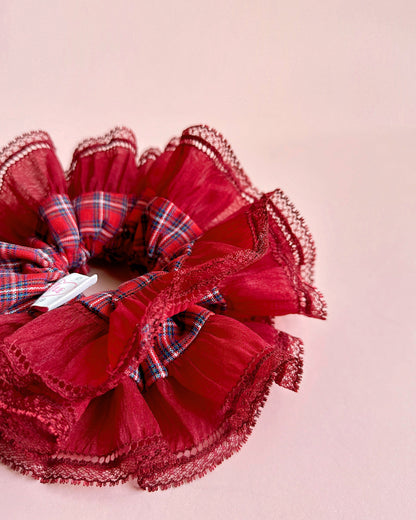 Valentine's Special : Oversized French Lace Ruffled Scrunchie