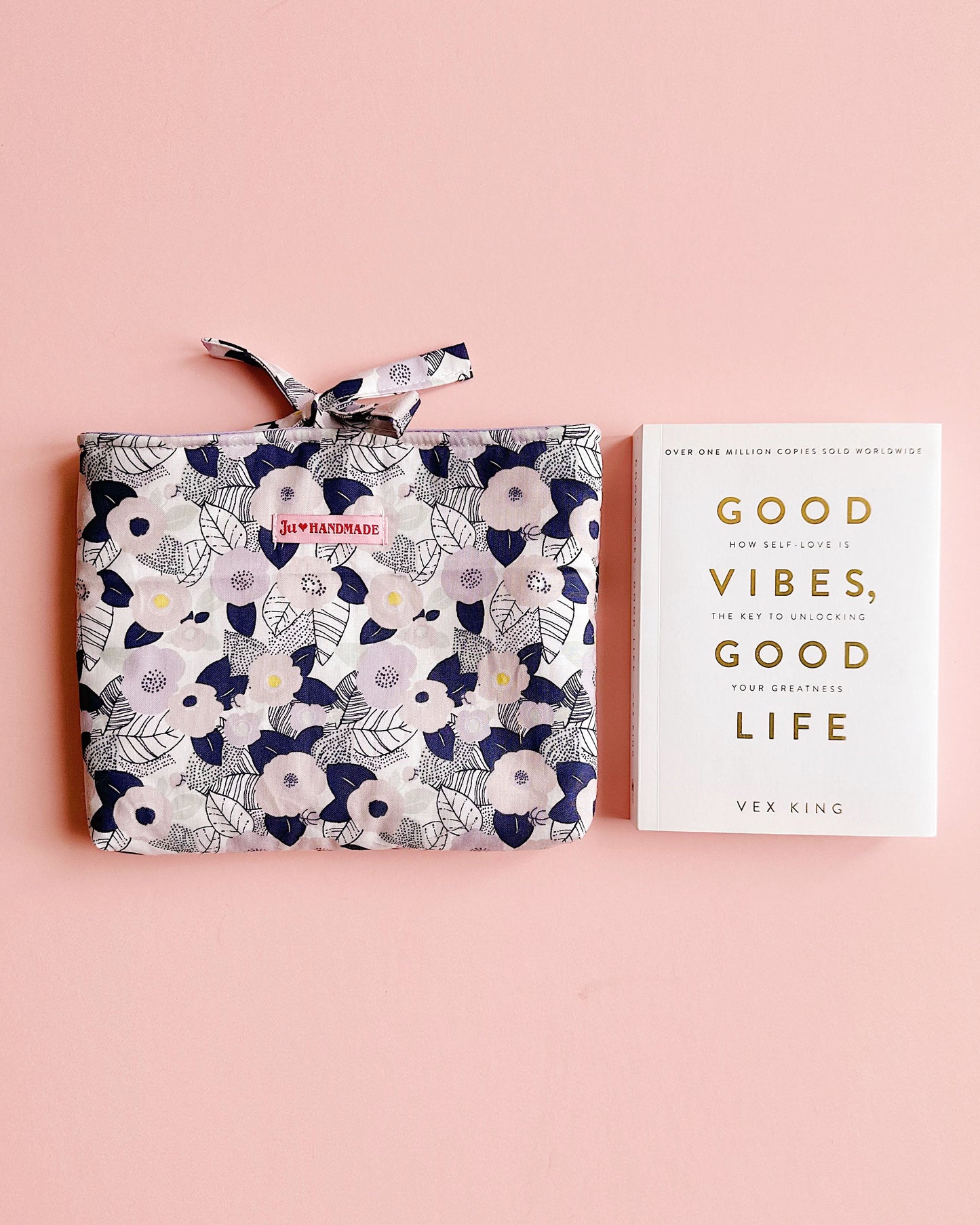 Floral Quilted Book Sleeve – Korean Cotton Book Protector