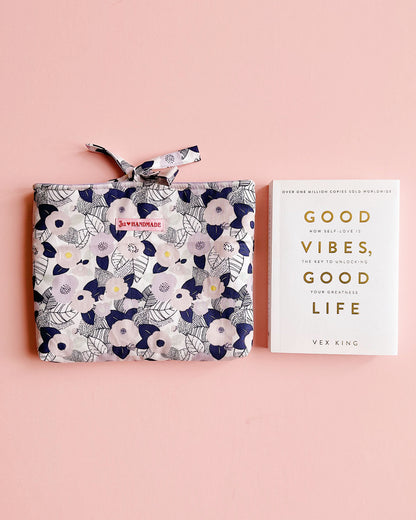 Floral Quilted Book Sleeve – Korean Cotton Book Protector