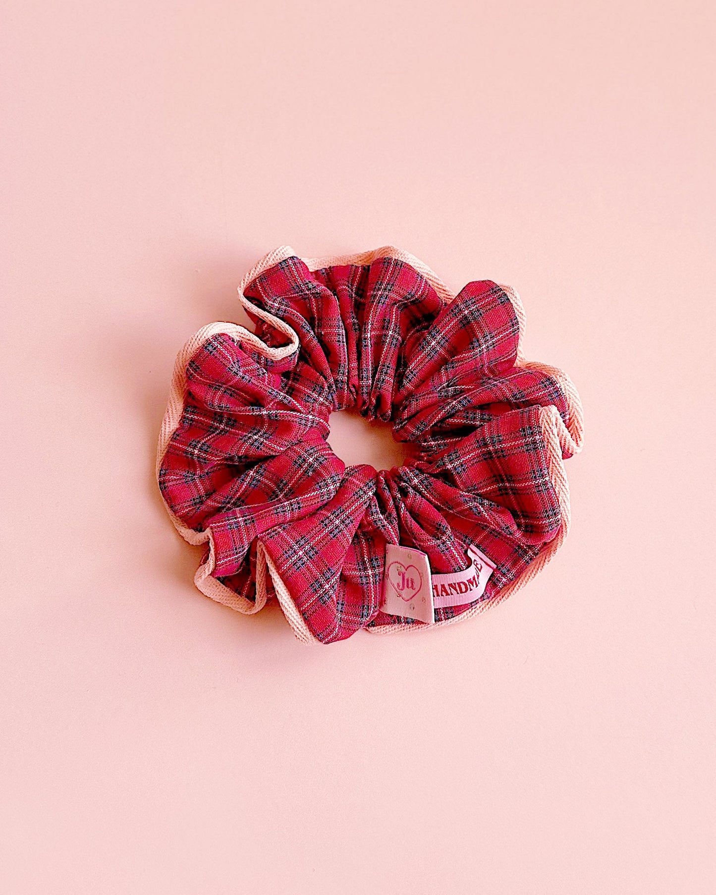 Valentine's Special : Statement Red Plaid Scrunchie