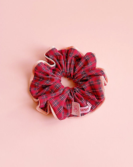 Valentine's Special : Statement Red Plaid Scrunchie
