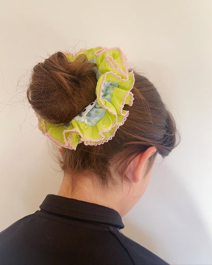 Statement Blue Gingham Scrunchies