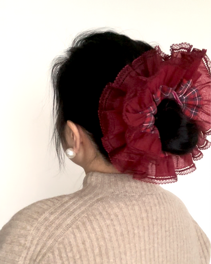 Valentine's Special : Oversized French Lace Ruffled Scrunchie
