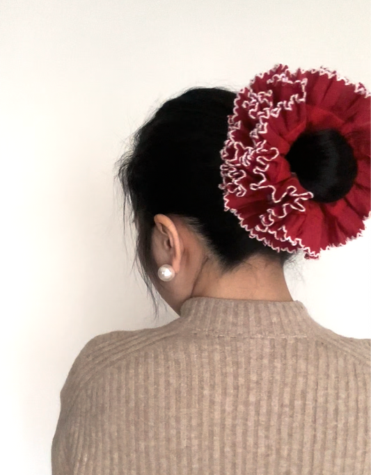 Valentine's Special : Oversized Red Ruffled Scrunchie
