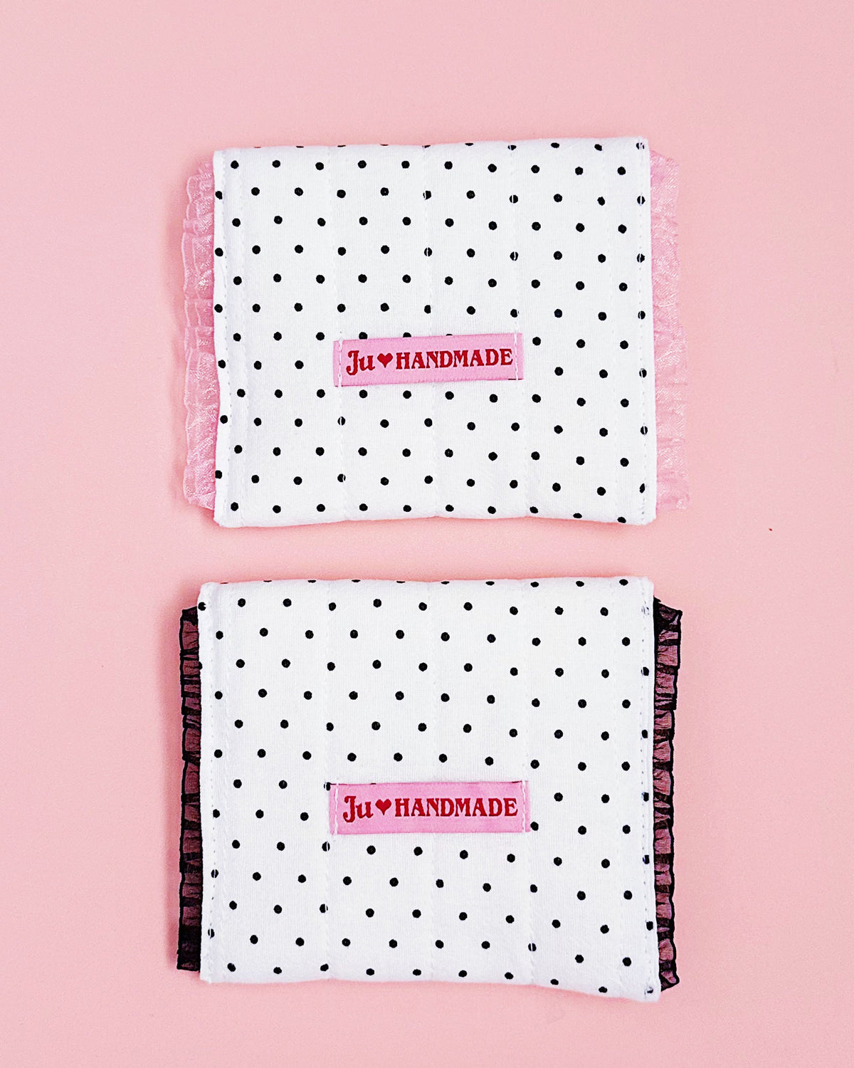 Polk Dot Snap Pouch Coin Purse | Handmade Lace Small Organizer
