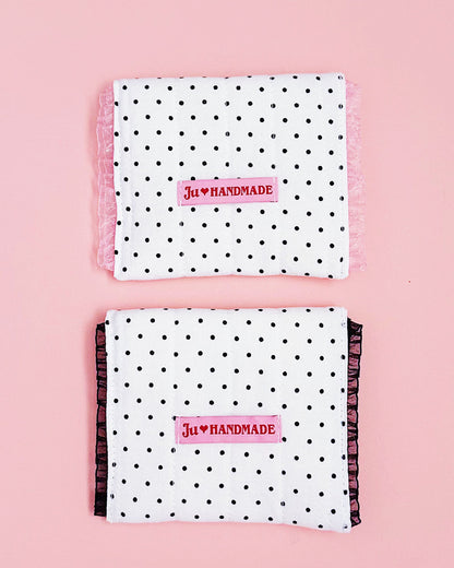 Polk Dot Snap Pouch Coin Purse | Handmade Lace Small Organizer