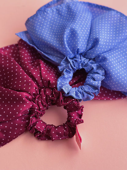 Polka Dot Parisian Ruffles Scrunchies