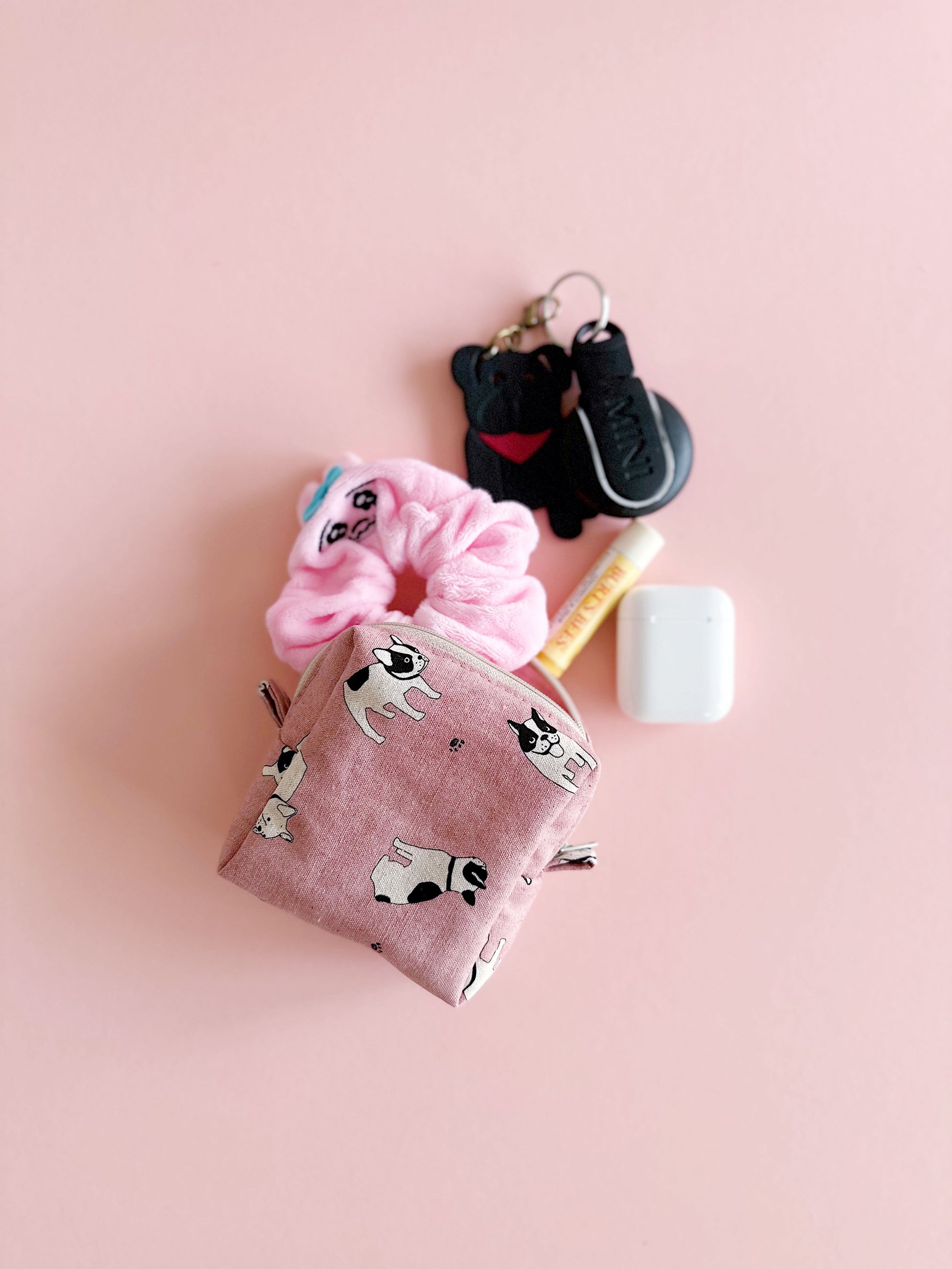 adorable 10cm x 10cm square zipper pouch with cute design and practical function.