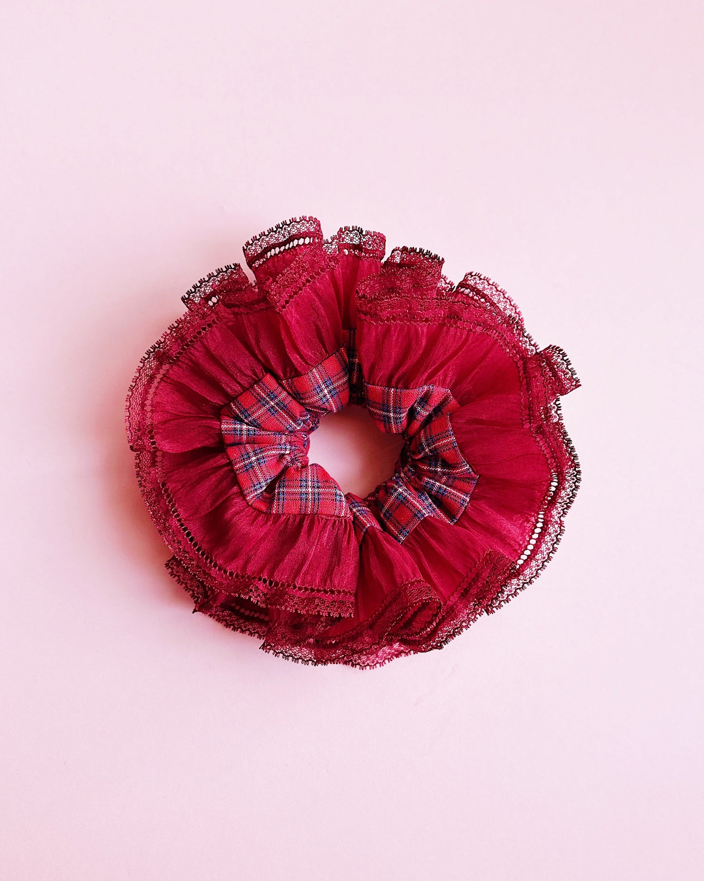 Valentine's Special : Oversized French Lace Ruffled Scrunchie