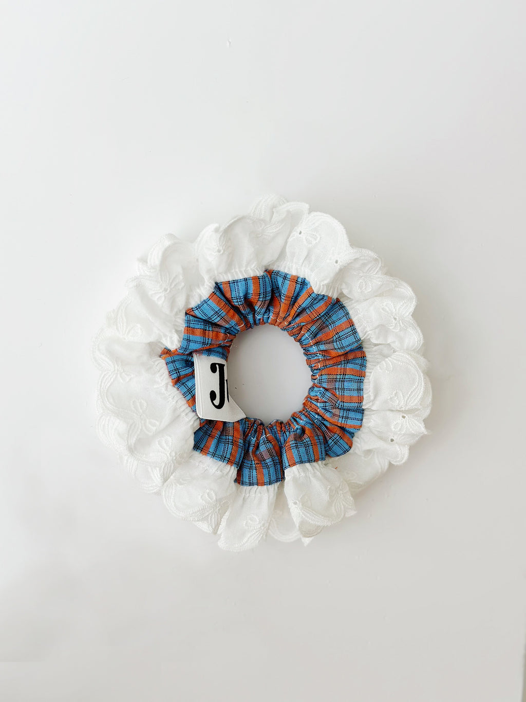 Oversized Blue&Orange gingham Scrunchies