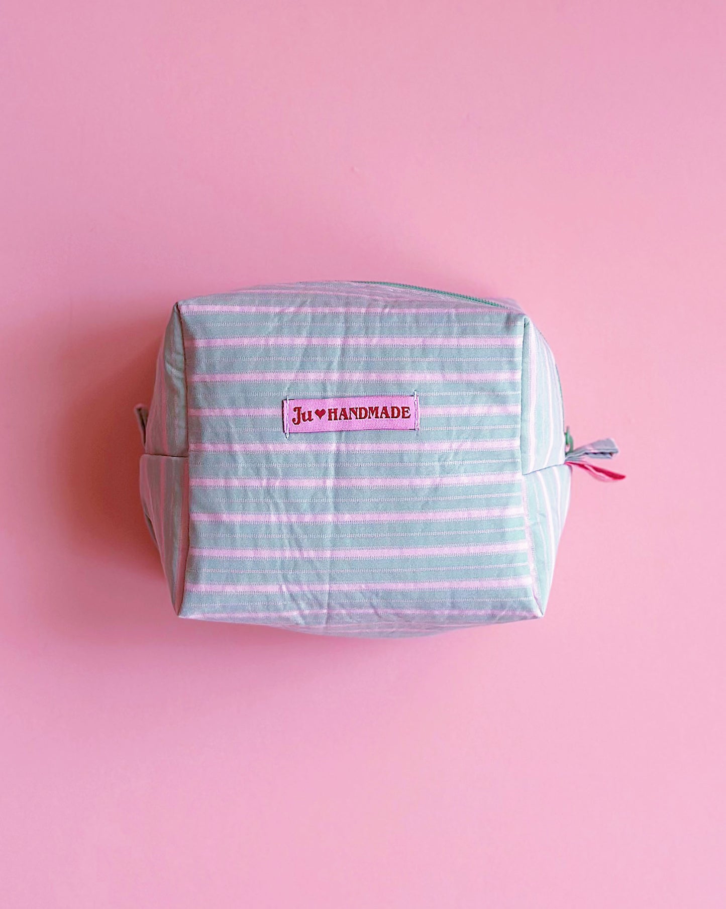 Pastel Striped Camera Pouch｜Handmade Make Up Pouch | Cute bag for Camera