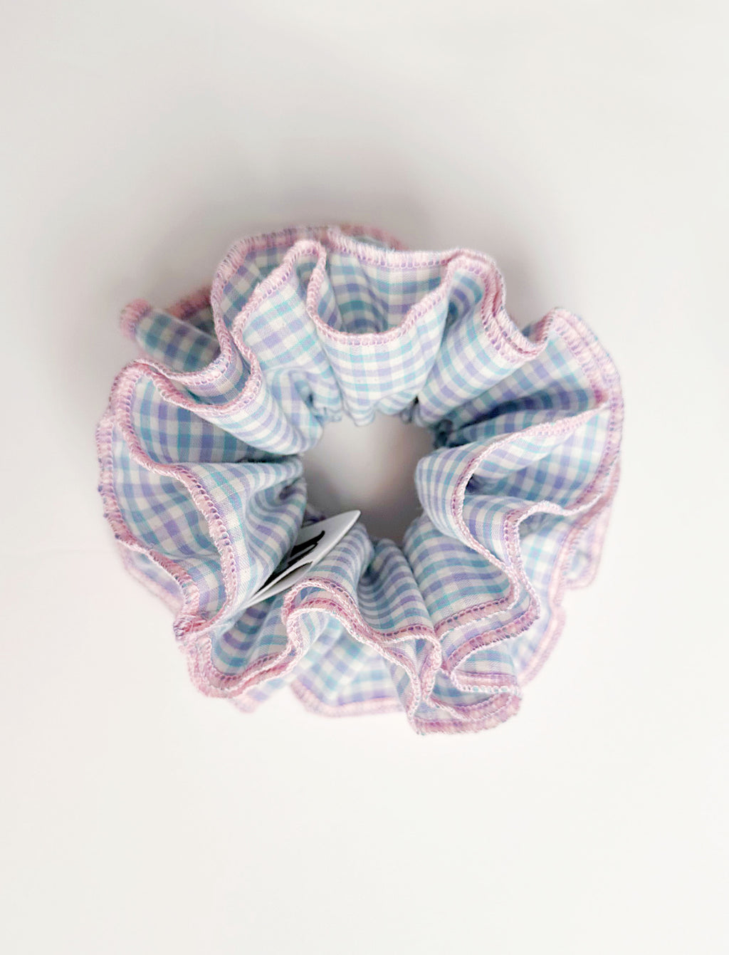 Statement Blue & Pink Gingham Scrunchies