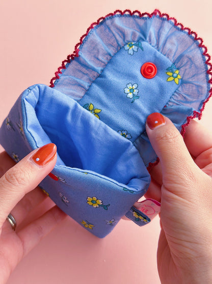 Liberty Collection | Floral Card Holder Pouch | Handmade Padded Snap pouch