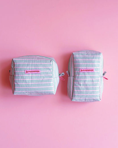 Pastel Striped Camera Pouch｜Handmade Make Up Pouch | Cute bag for Camera