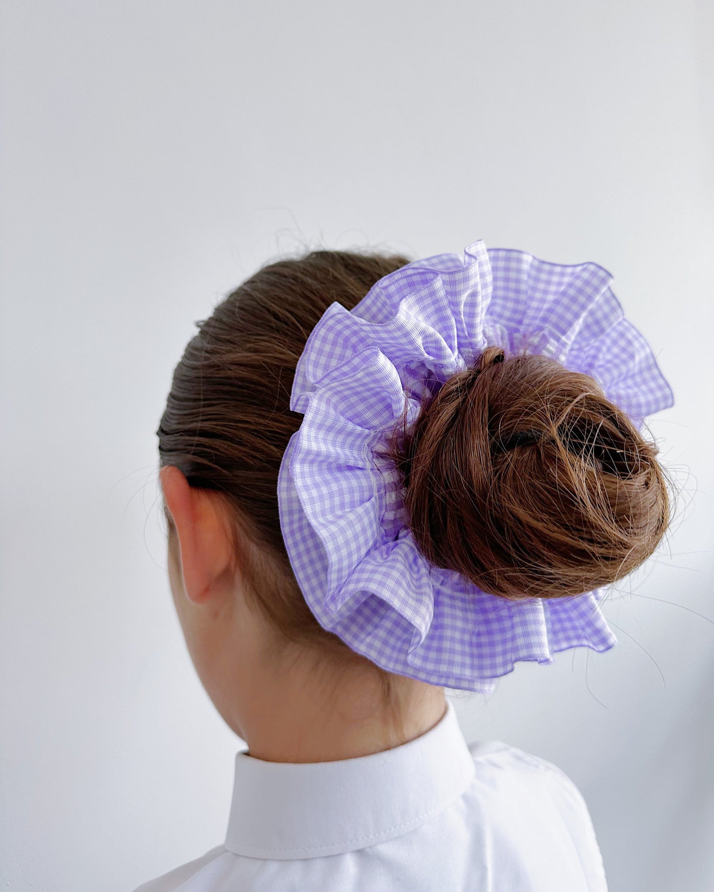 Statement Purple Gingham Scrunchies