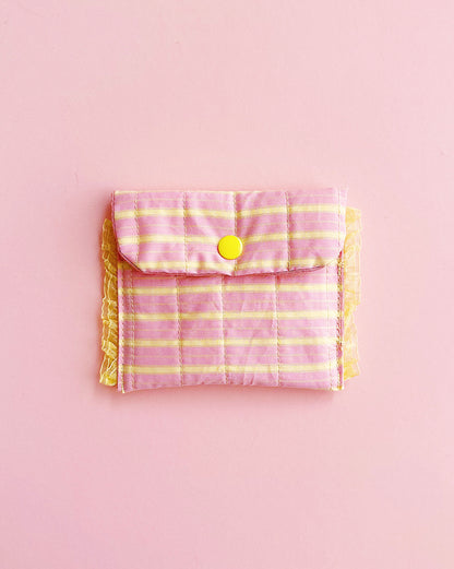 Handmade Lace Coin Purse | Pastel Gingham Snap Pouch