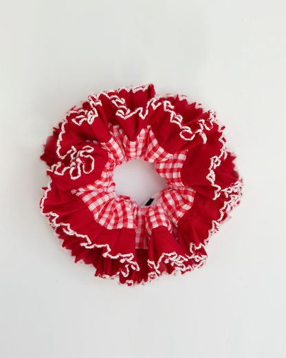 Statement Red Gingham Scrunchies