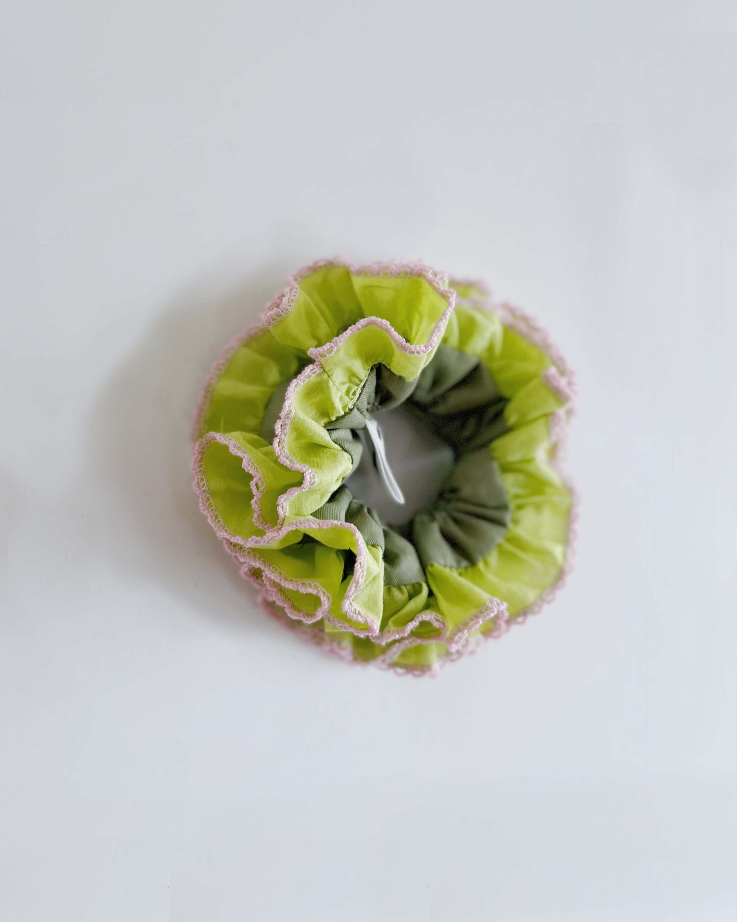 Statement Green ruffle Scrunchies