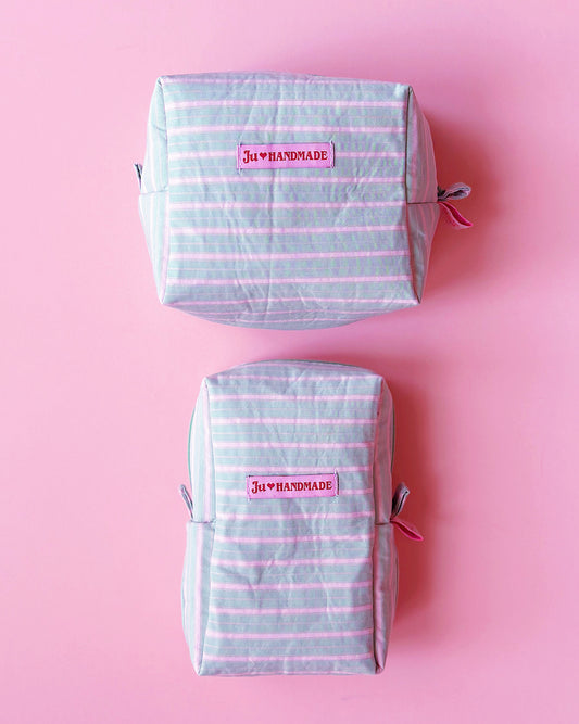 Pastel Striped Camera Pouch｜Handmade Make Up Pouch | Cute bag for Camera