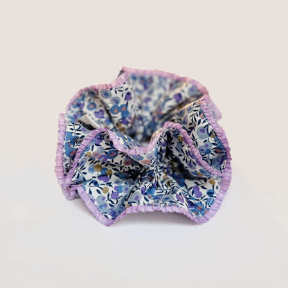 Jumbo Purple Floral Scrunchies