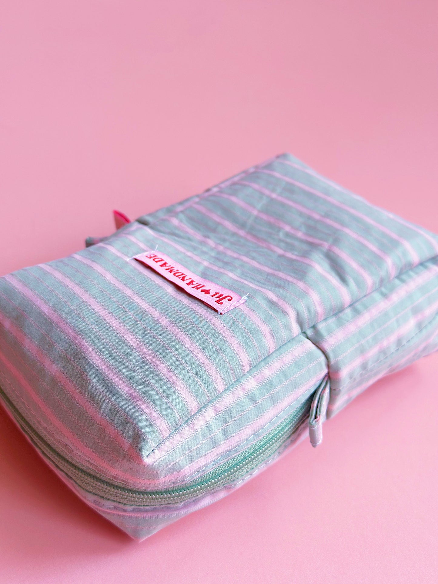 Pastel Striped Camera Pouch｜Handmade Make Up Pouch | Cute bag for Camera