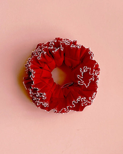 Valentine's Special : Oversized Red Ruffled Scrunchie