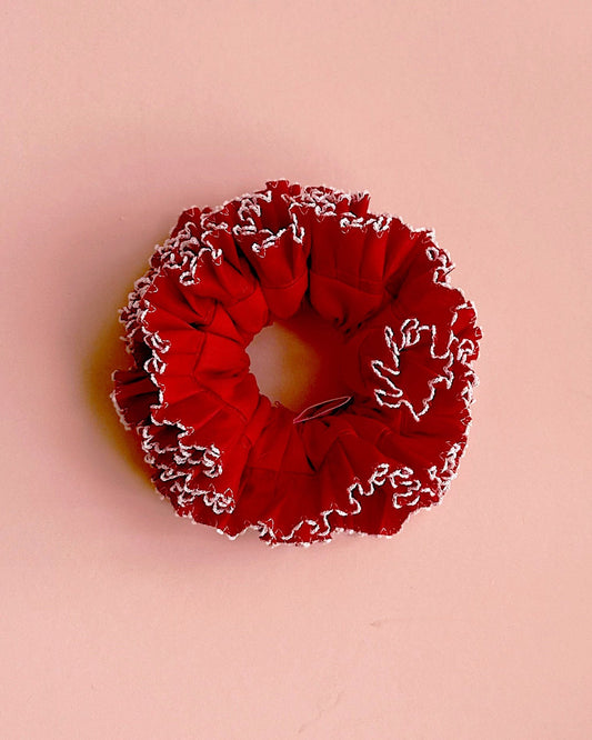 Valentine's Special : Oversized Red Ruffled Scrunchie