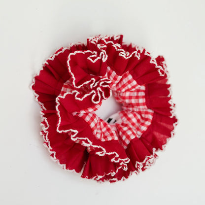 Statement Red Gingham Scrunchies