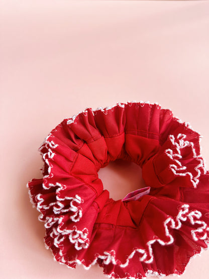 Valentine's Special : Oversized Red Ruffled Scrunchie