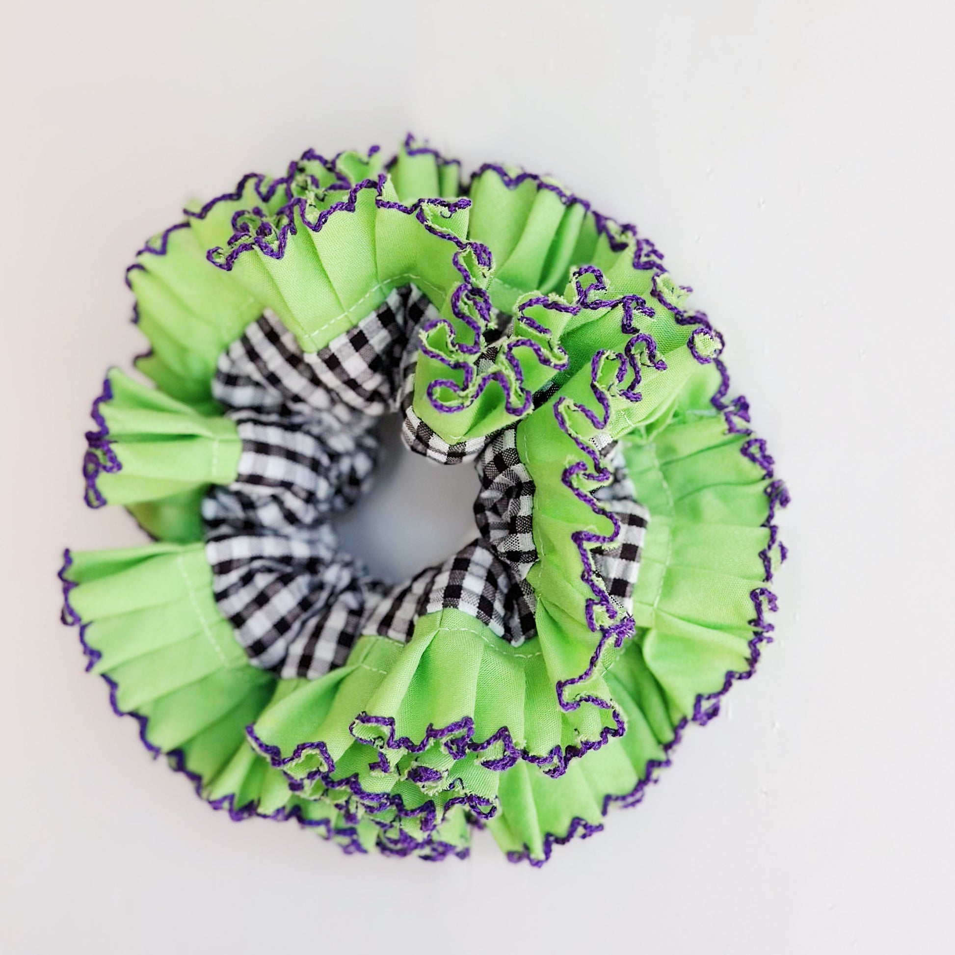 Statement Black Gingham Scrunchies