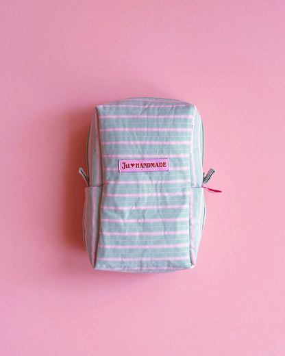 Pastel Striped Camera Pouch｜Handmade Make Up Pouch | Cute bag for Camera