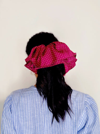 Polka Dot Parisian Ruffles Scrunchies