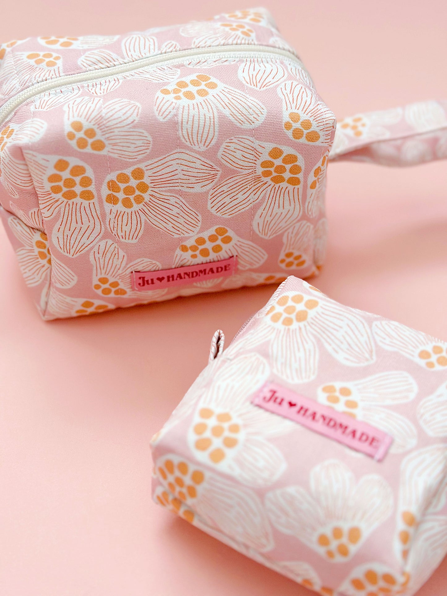 Soft Floral Small Zipper Pouch | Korean Cotton Fabric | YKK Zipper