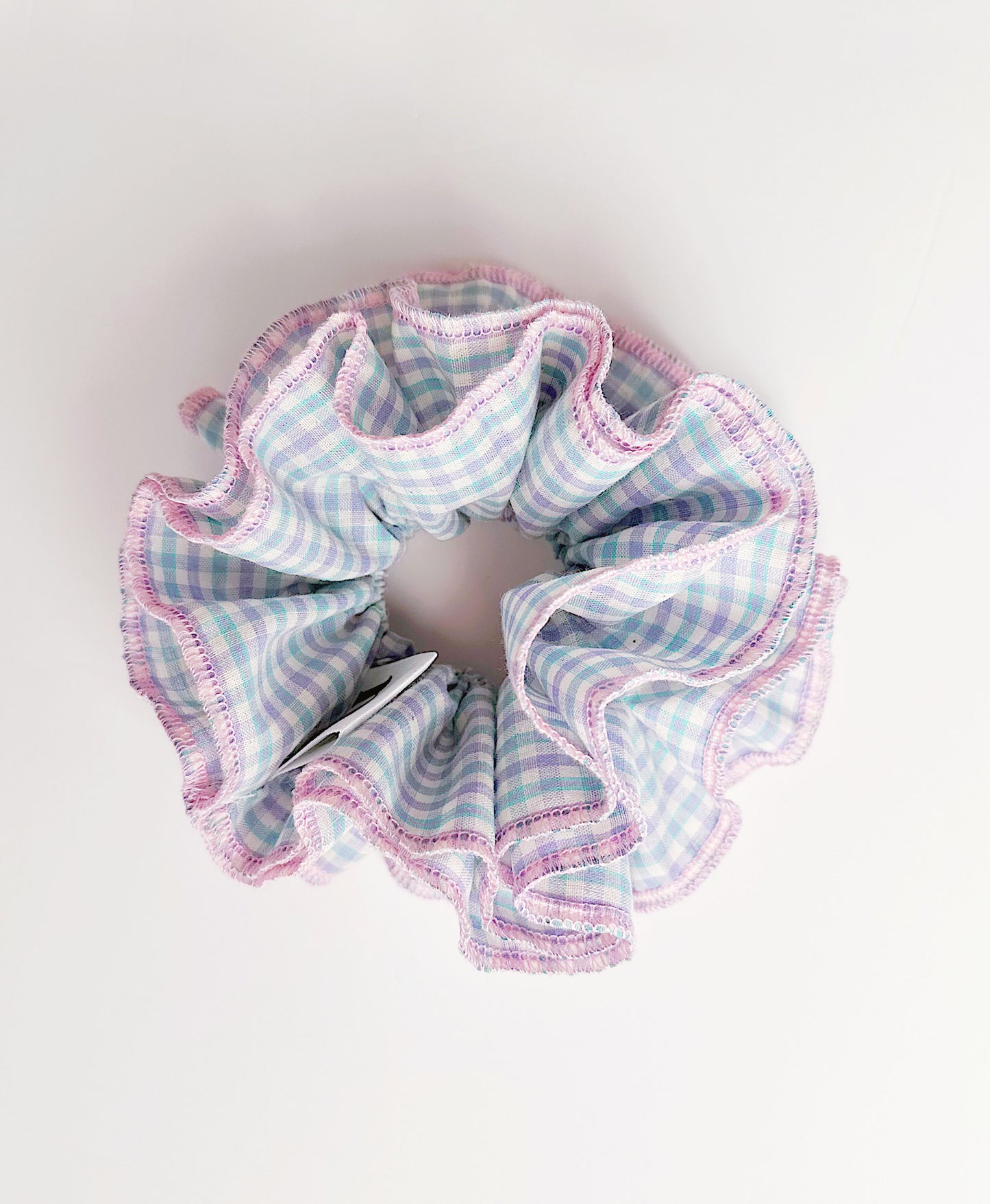 Statement Blue & Pink Gingham Scrunchies