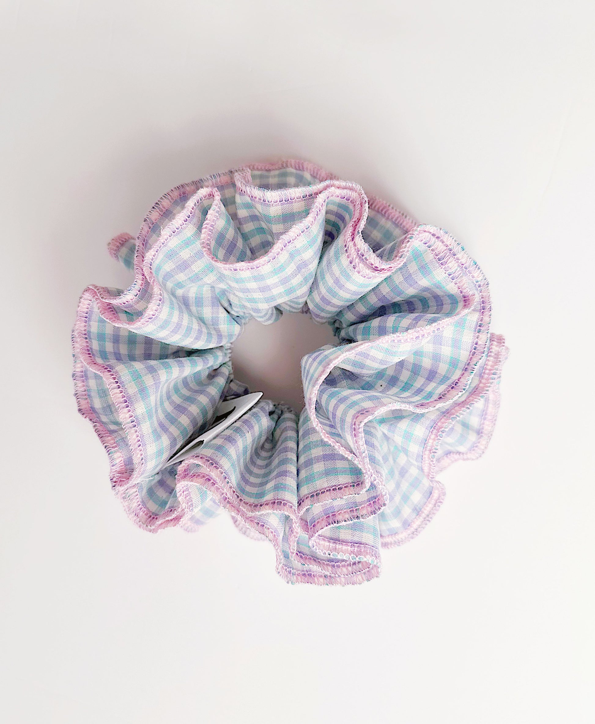 Statement Blue & Pink Gingham Scrunchies