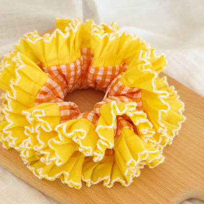 Statement Yellow Gingham Scrunchies