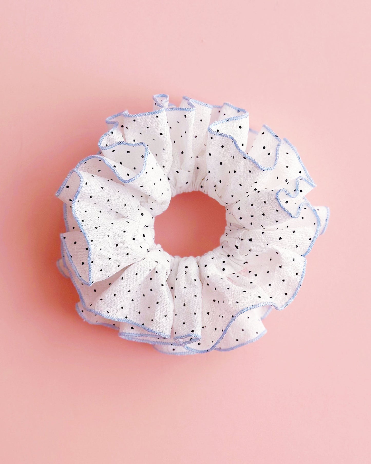 Oversized Polka Dot Frill Scrunchie